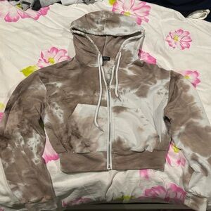 Tie-Dye Cropped Hoodie